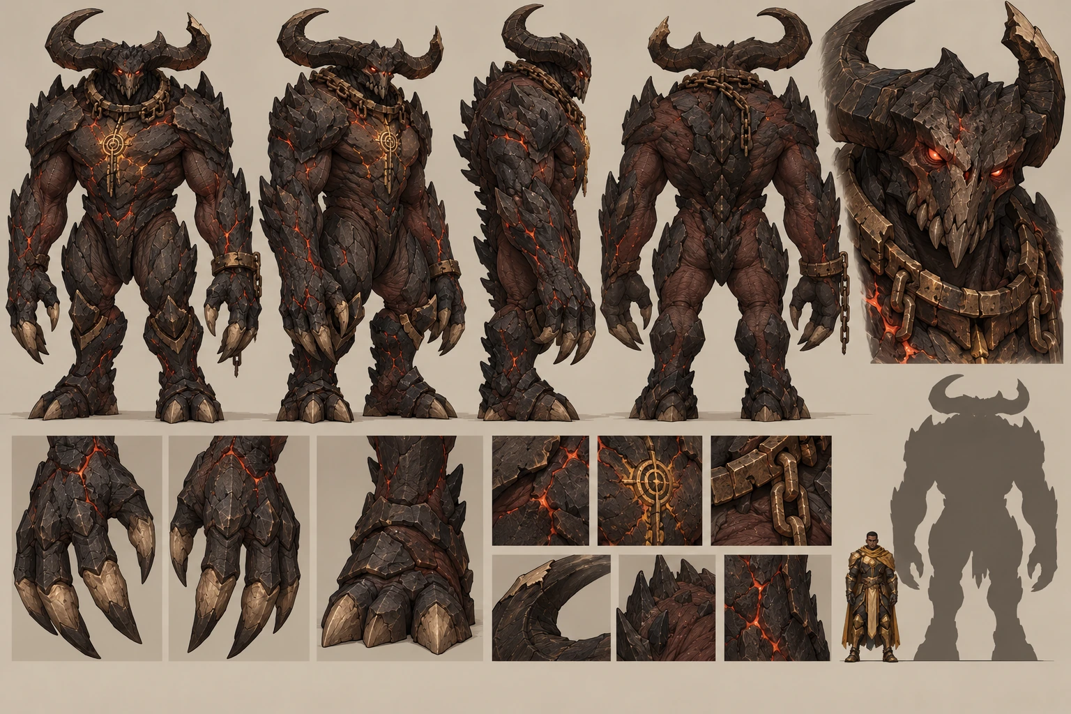 Creature turnaround and anatomy exploration for Paladino