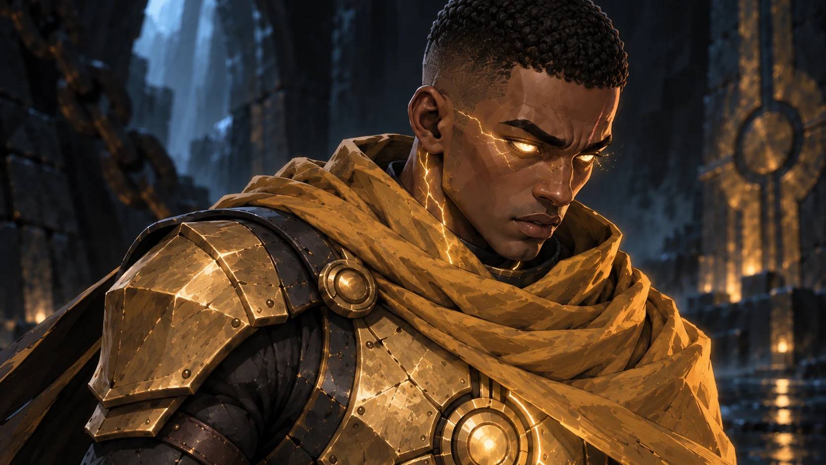 Close portrait of the Paladino protagonist