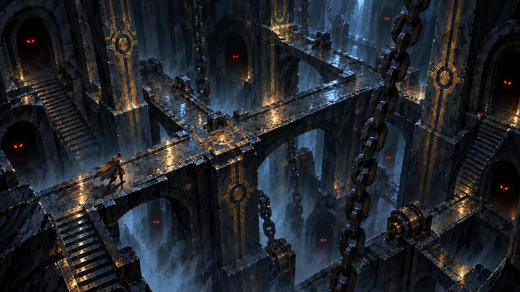 Vertical view through the monumental Paladino cathedral