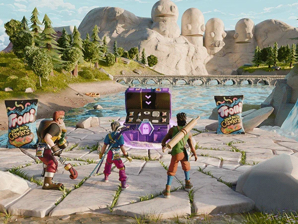 Trolli gummy characters in a colorful battle royale world